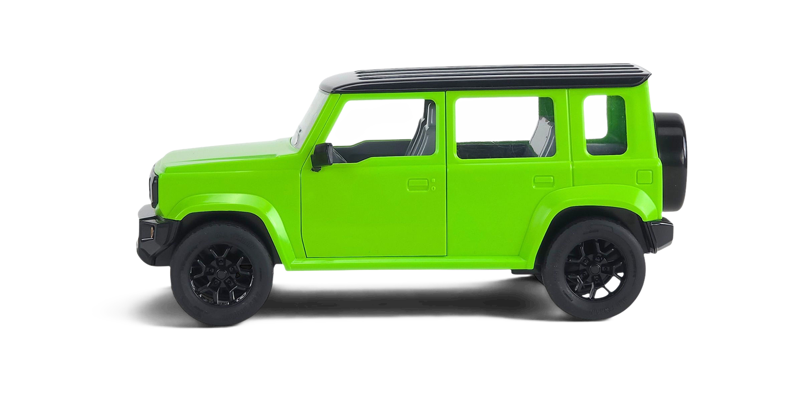 Finished green toy vehicle