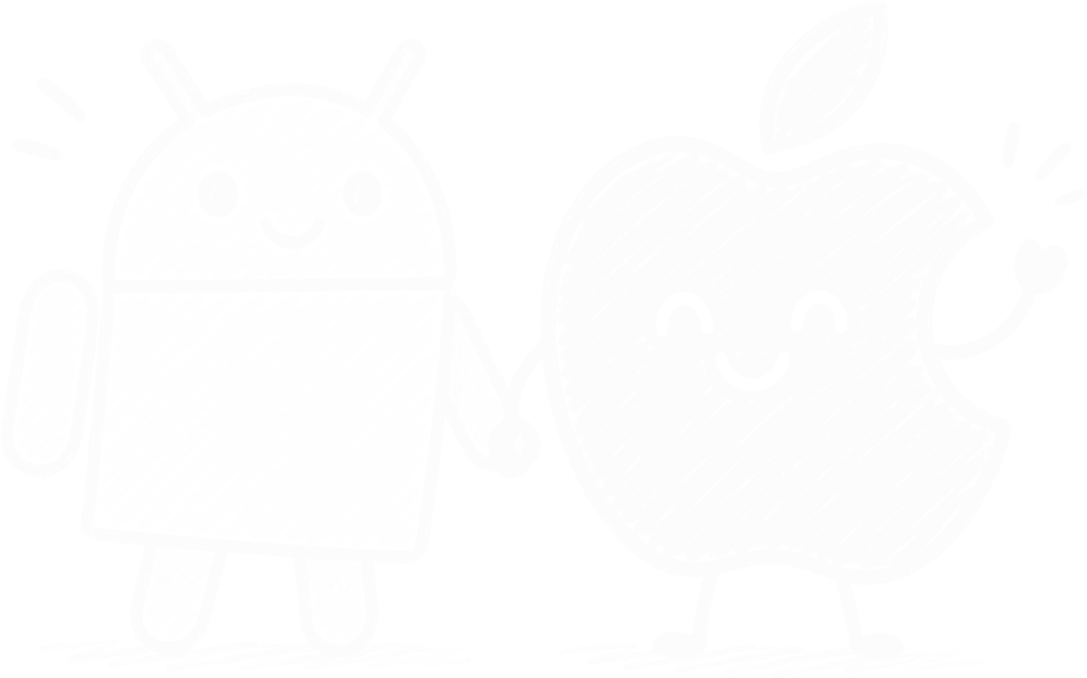 Android and Apple characters